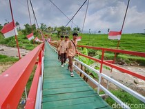 Jembatan Gantung yang Tak Lagi Bikin Cemas Petani Pacet ke Sawah