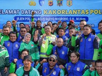 Polantas Menyapa di Bogor, Kakorlantas Ajak Ojol Jadi Pahlawan Keselamatan di Jalan