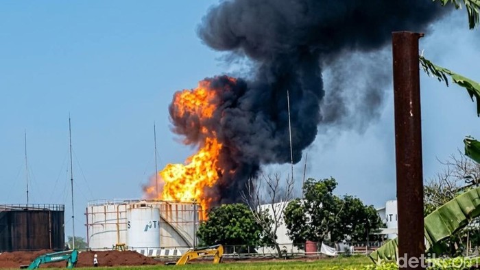 Kebakaran di Area Pertamina Indramayu