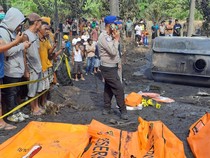 Polda Sumsel Olah TKP Kecelakaan Bus ALS, Temukan Tabung Gas hingga 2 Motor