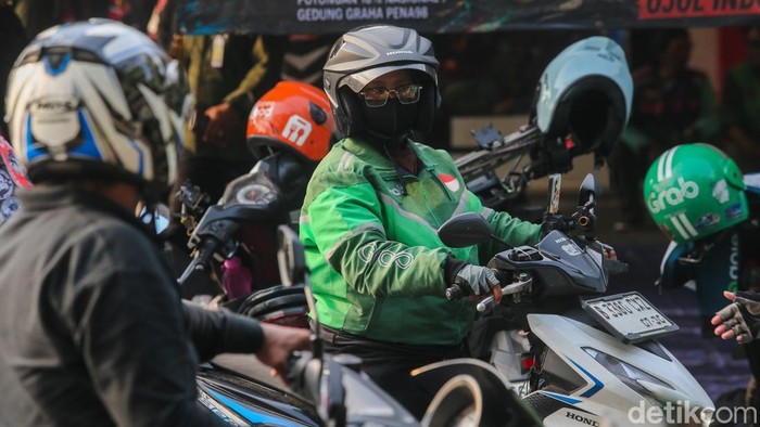 Driver ojol. Foto: Andhika Prasetia/detikFoto