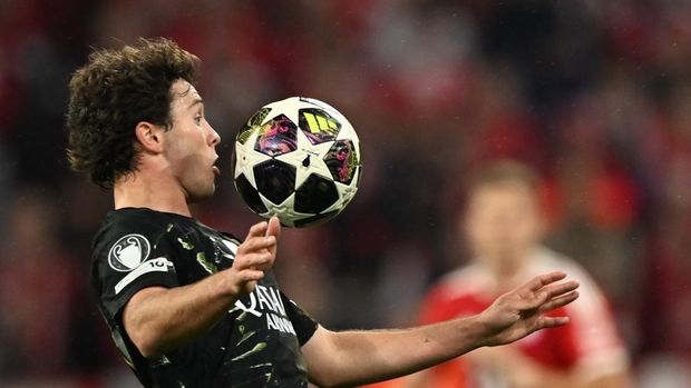 MUNICH, GERMANY - MAY 6: Joao Neves of Paris Saint-Germain in action during the UEFA Champions League Semi-Final Second Leg match between FC Bayern Munich and Paris Saint-Germain at Football Arena Munich in Munich, Germany, on May 6, 2026. (Photo by Halil Sagirkaya/Anadolu via Getty Images)