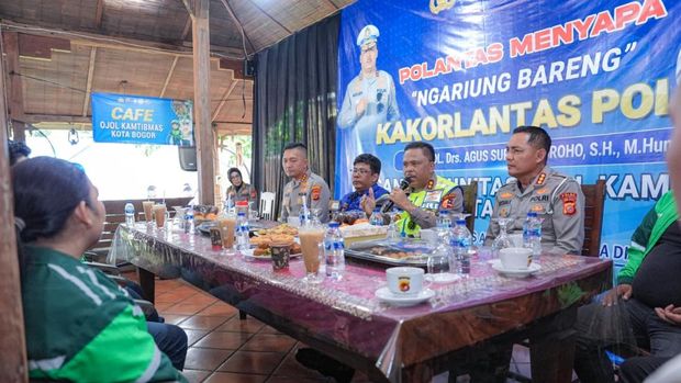 Kakorlantas Rangkul Komunitas Ojol Bogor
