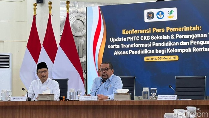 Konferensi pers Badan Komunikasi (Bakom) Pemerintah (Adhfar/detikcom).