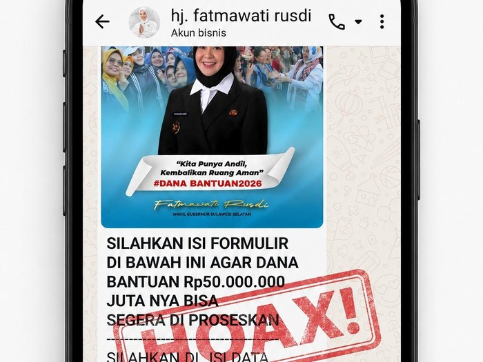 Penipu mencatut nama Wagub Sulsel Fatmawati Rusdi via WhatsApp.