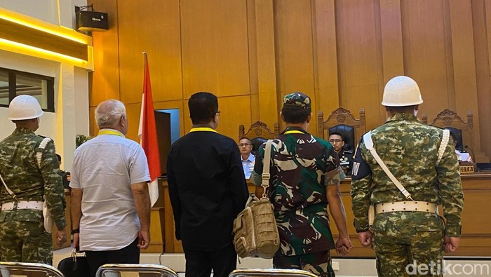 Foto: Sidang penyiraman air keras terhadap aktivis KontraS Andrie Yunus. (dok.detikcom)