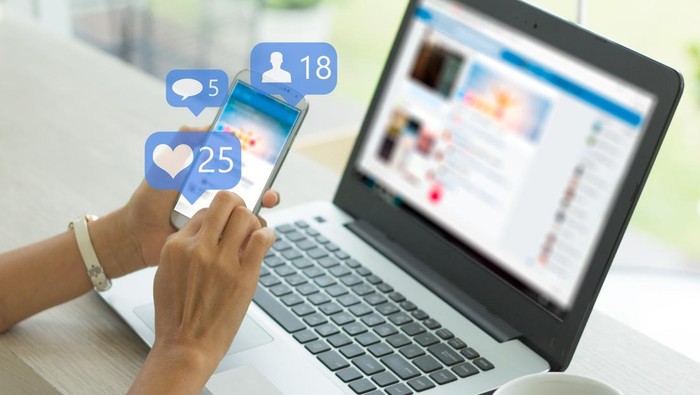 Young woman using smart phone,Social media concept.