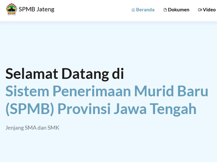 Informasi terbaru tentang SPMB Jateng 2026.