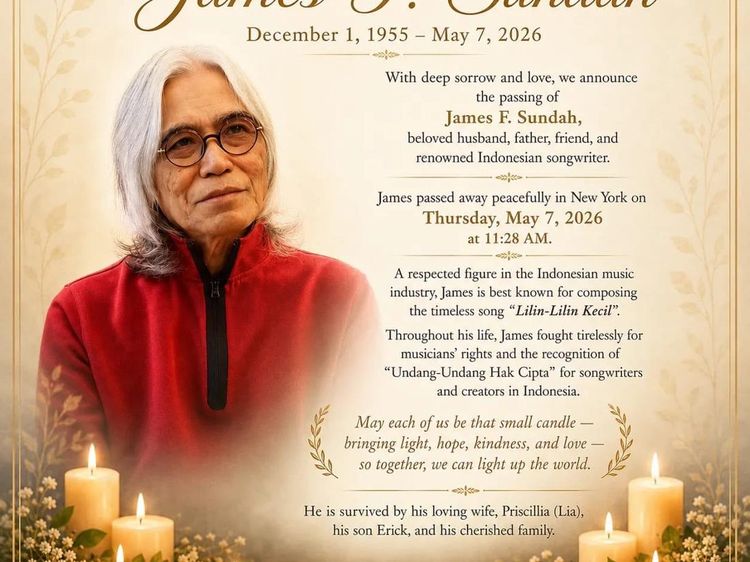 Musisi James F Sundah Meninggal Dunia, Sempat Berjuang Lawan Kanker