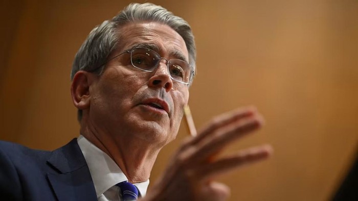 US investor and hedge fund manager Scott Bessent testifies before the Senate Finance Committee on his nomination to be Secretary of the Treasury, on Thursday. Andrew Caballero-Reynolds/AFP/Getty Images