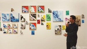 Dalam Road to Indonesian Contemporary Art and Design (ICAD), Emte memajang dua seri karyanya yang ngajak pencinta seni untuk menelusuri batas antara personal dan ruang publik. Foto: Dok.Tia Agnes/ detikcom