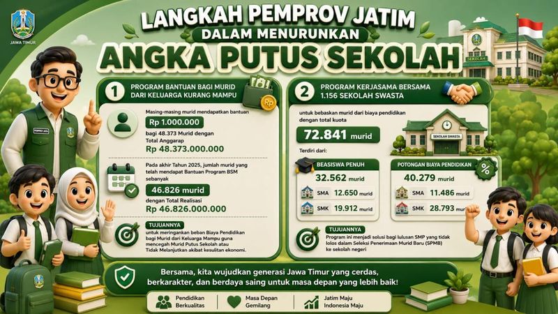 Pemprov Jatim Siapkan Beasiswa untuk Ratusan Ribu Siswa