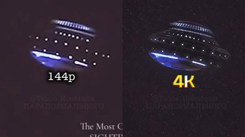 Video UFO lawas yang semula hanya menampilkan cahaya samar kini terlihat seperti piring terbang futuristis setelah diperjelas AI ke resolusi 4K. Foto: TikTok