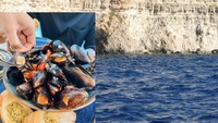 Pasangan yang menikah tanggal 7 Mei 2025 ini juga menikmati seafood. Berupa kerang segar yang disajikan dengan roti semacam garlic bread. Foto: Instagram @lunamaya / @bouttier_maxime