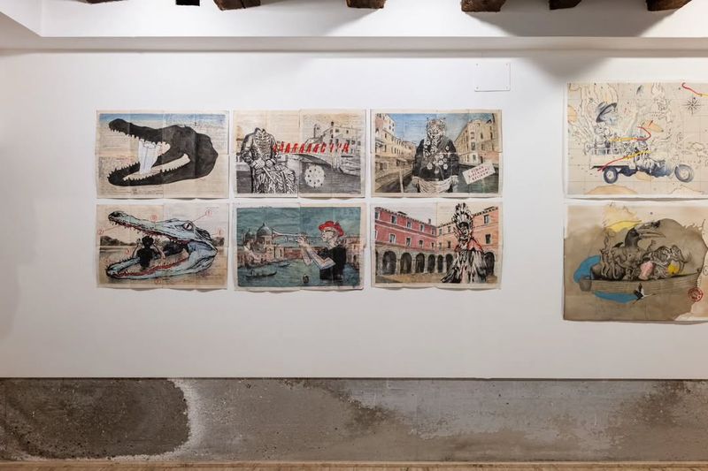 Paviliun Indonesia Venice Biennale 2026 Karya Agus Suwage dipajang di Paviliun Indonesia Venice Biennale 2026, Scuola Internazionale di Grafica.