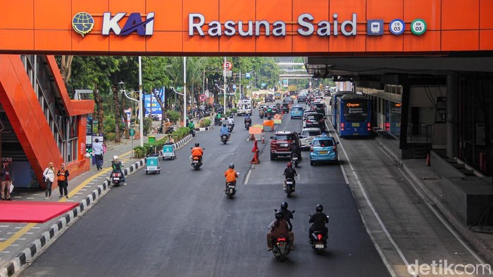 Jalan Rasuna Said, Kuningan, Jakarta, akan menjadi kawasan baru HBKB sekaligus ikon kota global. Penyiapan kawasan dilakukan Sabtu (9/5/2026).