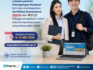 Kemnaker Buka Sertifikasi Kompetensi MagangHub 2026, Ini Syaratnya!