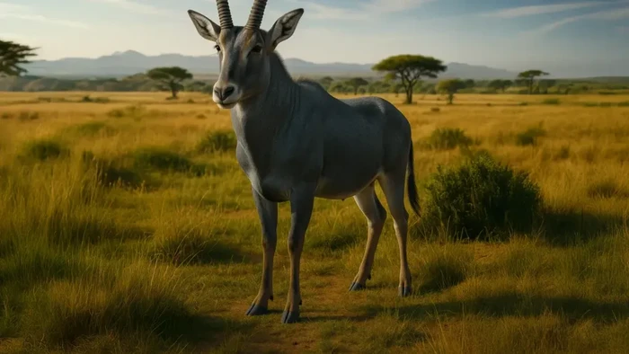 Ilustrasi antelop bluebuck.