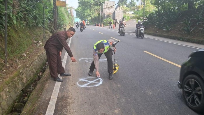 Lokasi kecelakaan menewaskan pemotor di Jalan Raya Puncak, Bogor. (Dok. Istimewa)