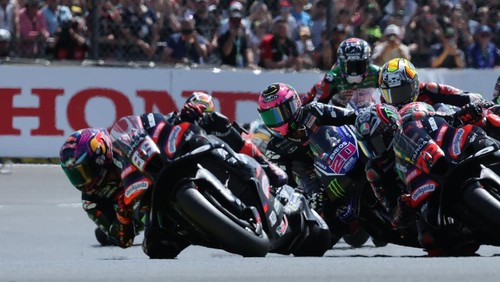Pebalap Jorge Martin tampil sensasional dengan menjuarai Sprint Race MotoGP Prancis 2026 yang digelar di Sirkuit Le Mans, Sabtu (9/5/2026) malam WIB. Martin sukses merebut kemenangan usai melakukan start luar biasa dari posisi kedelapan. REUTERS/Stephane Mahe