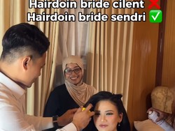Viral Aksi Pengantin Pria Tata Rambut Pengantin Wanita di Hari Pernikahan