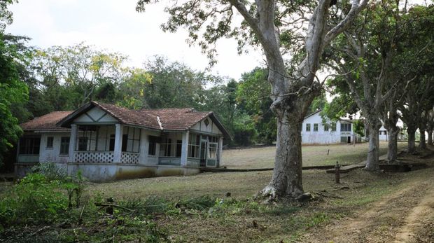 1556778246 FORDLANDIA, BRAZIL: A swimming pool on an abandoned house in Vila Americana, a luxury condominium created for Ford Motors executives to live in from 1928 in the utopian project of the city of