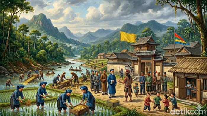 Ilustrasi Lanfang Kongsi di Pontianak.