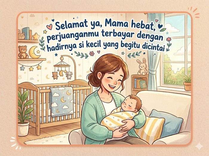 Kartu Ucapan untuk Bayi Baru Lahir dan Ibunya