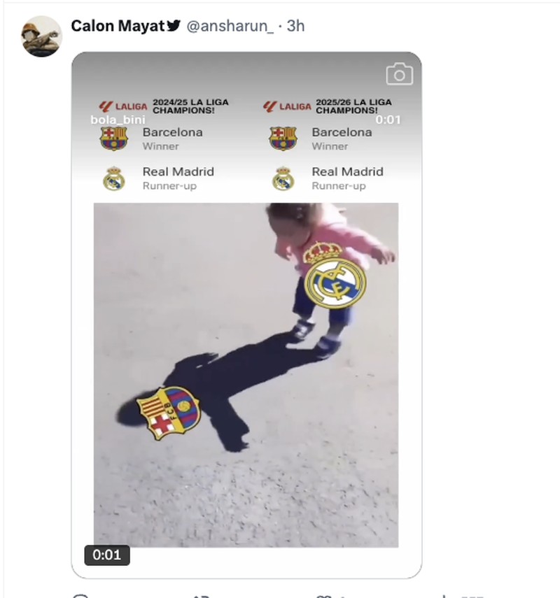 Meme Menohok Real Madrid usai Barca Juara La Liga