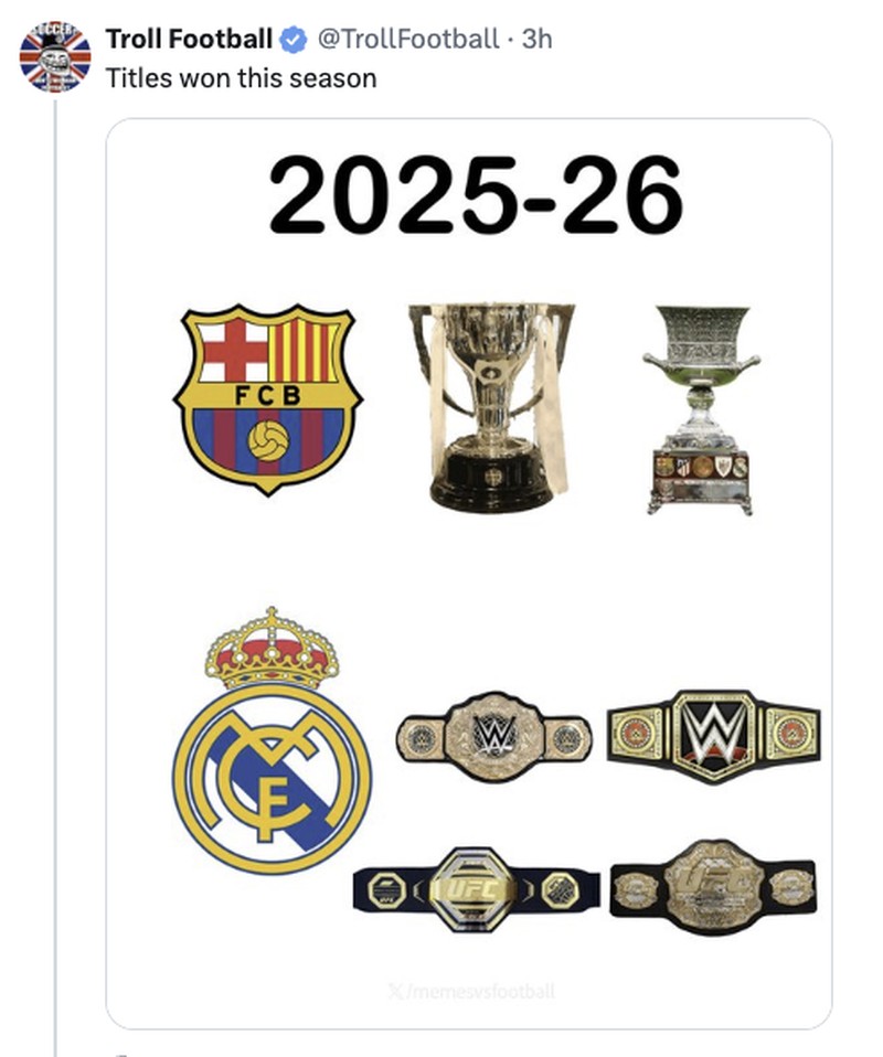 Meme Menohok Real Madrid usai Barca Juara La Liga