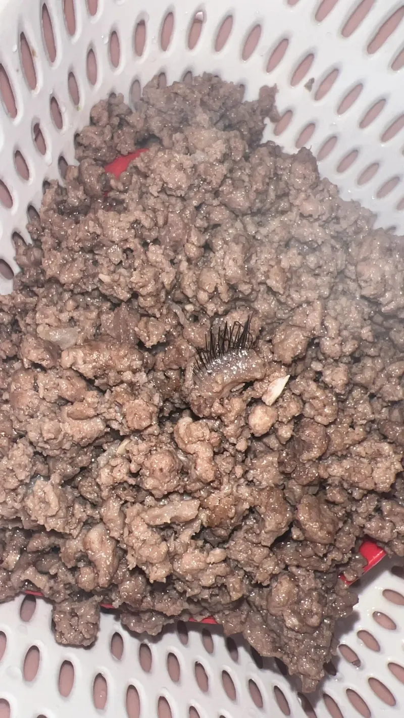 Ngeri! Pelanggan Temukan Benda Mirip Bulu Mata di Daging Cincang