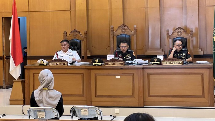 Sidang kasus pembunuhan kacab bank M Ilham dengan terdakwa 3 prajurit TNI. (detikcom)