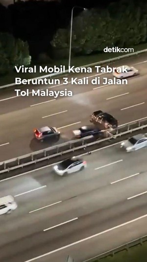 Video Mobil Kena Tabrak Beruntun 3 Kali di Jalan Tol Malaysia
