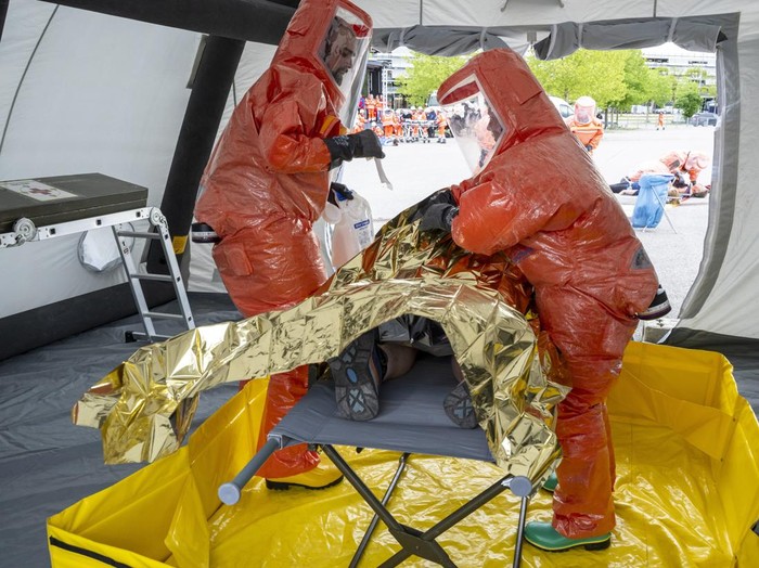 Palang Merah Bavaria Gelar Simulasi Bencana, Latihan Hadapi Korban Massal dan Zat Beracun Peter Kneffel/dpa (Photo by Peter Kneffel/picture alliance via Getty Images)