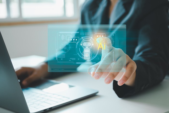 AI, Artificial Intelligence, technology smart robot AI, artificial intelligence by enter command prompt for generates something, Futuristic technology transformation, Chatbot, assistant, secretary