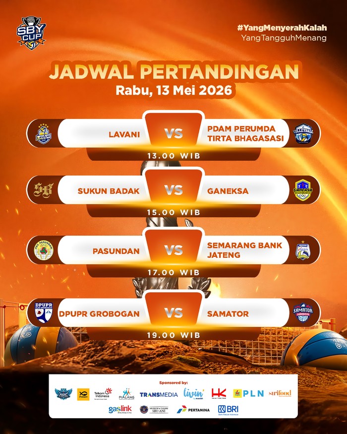 Jadwal SBY Cup 13 Mei 2026