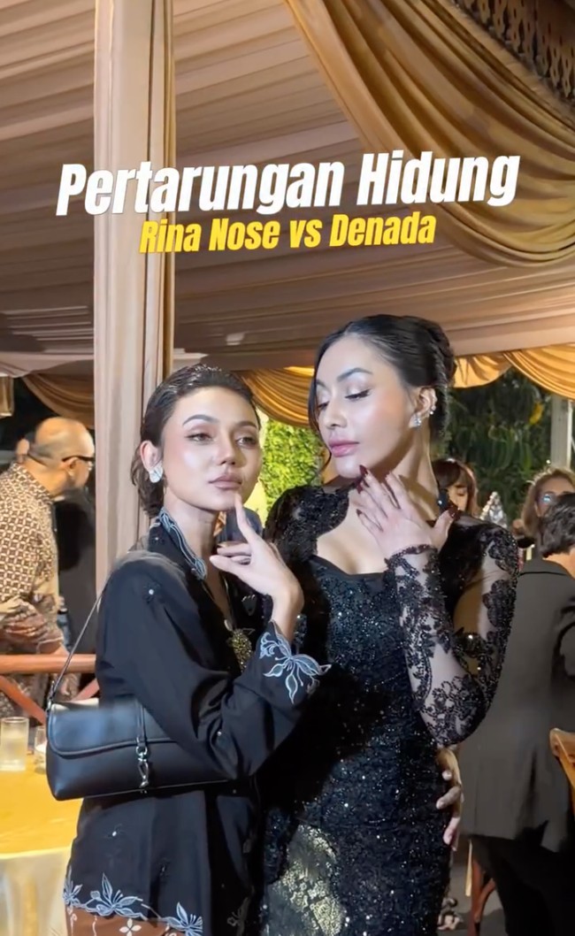 Momen Kocak Pertemuan Rina Nose & Denada, Jadi Ajang 'Adu Hidung'
