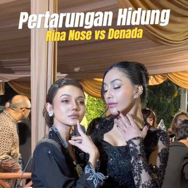 Momen Kocak Pertemuan Rina Nose & Denada, Jadi Ajang Adu Hidung