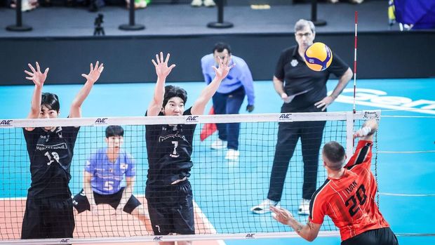 Hyundai Capital Skywalker melawan Al-Rayyan SC di pertandingan Men's Volleyball Champions League 2026, Rabu (13/05/2026) malam. (dok AVC) Hyundai Capital Skywalker melawan Al-Rayyan SC di pertandingan Men's Volleyball Champions League 2026, Rabu (13/05/2026) malam. (dok AVC)