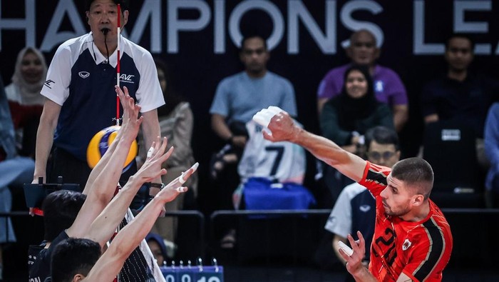 Hyundai Capital Skywalker melawan Al-Rayyan SC di pertandingan Mens Volleyball Champions League 2026, Rabu (13/05/2026) malam. (dok AVC)