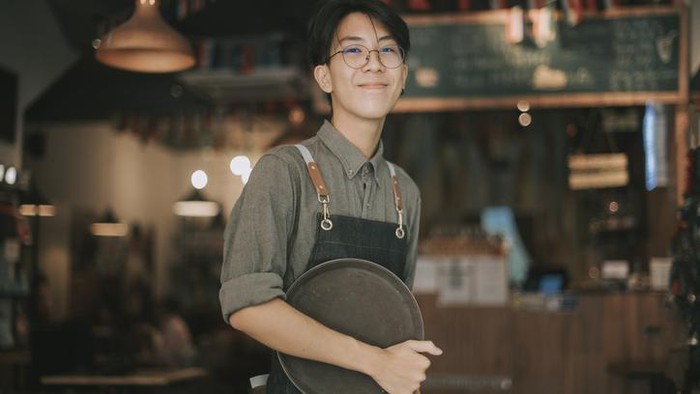 Ilustrasi pelayan restoran