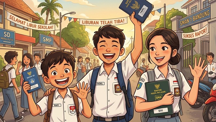 Ilustrasi Siswa Libur Sekolah