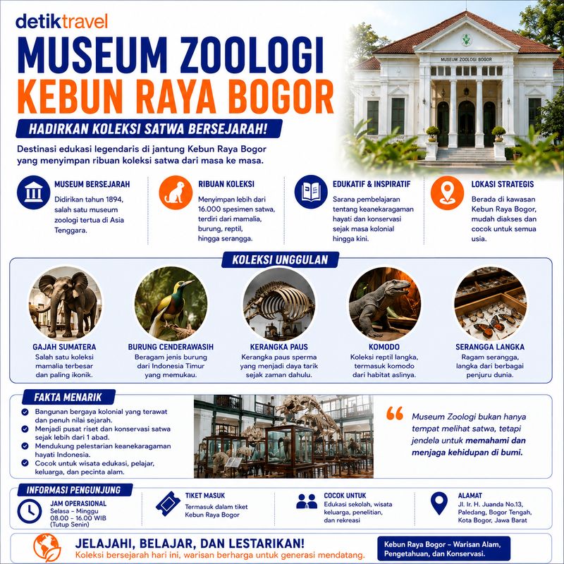 Infografis Museum Zoologi di KRB, Bogor
