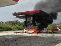 Mobil Terbakar Saat Isi BBM di SPBU Bahodopi Morowali, Sopir Alami Luka Bakar