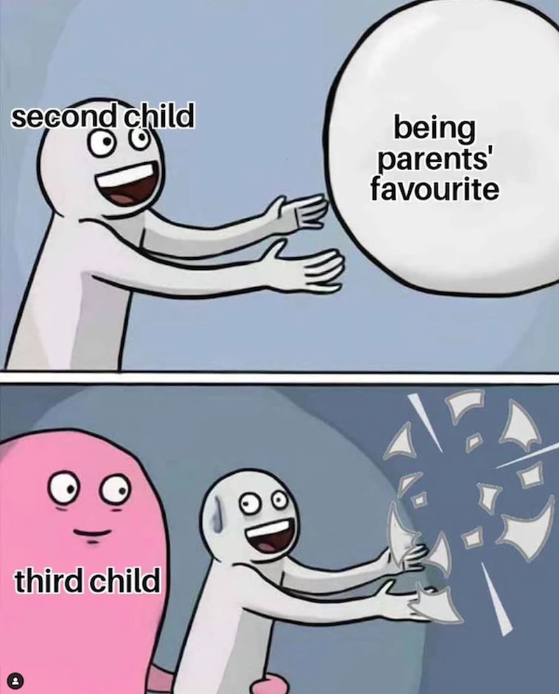 Siapa yang merupakan anak tengah pasti bakal ngerasa relate sama meme berikut ini. Sing sabar ya, Bos!
