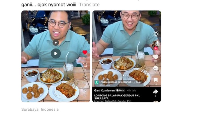 Food Vlogger Surabaya Kaget Kontennya Dicuri dan Wajahnya Diedit Pakai AI