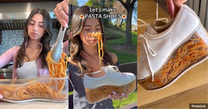 ‘Feetghetti’ Viral! Cara Makan Pasta Influencer Ini Bikin Netizen Heran