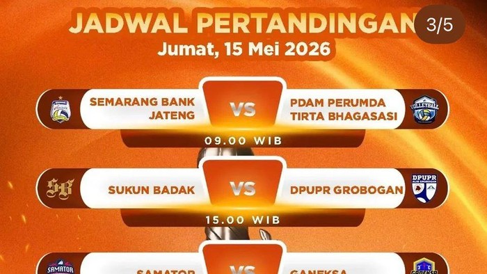 Jadwal pertandingan SBY Cup 2026 hari ini.