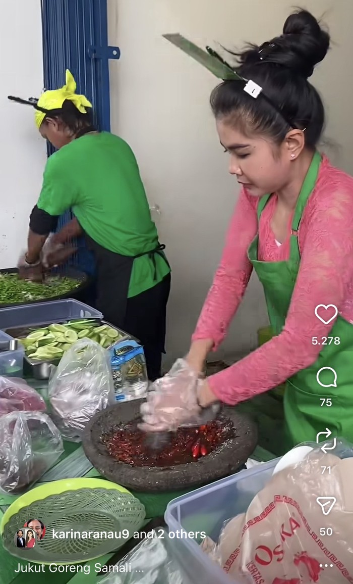 Karina Ranau Jago Masak, Laris Jualan Jukut Goreng dan Gabin di Warungnya
