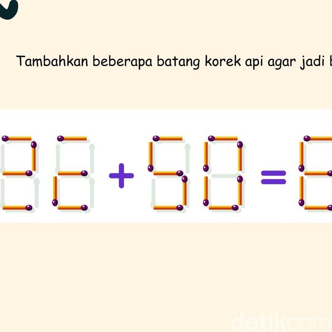 Konon Otak Tak Kenal Libur, Geser dan Tambahkan Korek Api Agar Hitungannya Benar